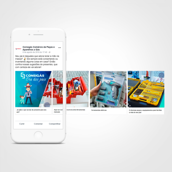 Gestão de Redes Sociais Consigás Peças