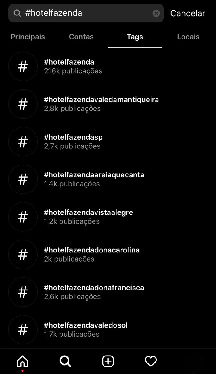 hashtag no instagram pesquisa